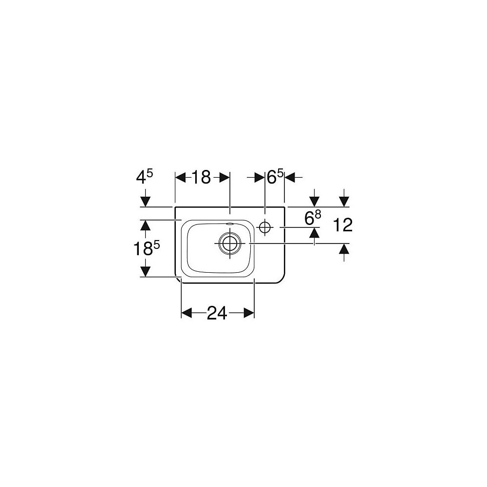 Geberit Renova Plan Handwaschbecken verkürzte Ausladung, 36x14,5x25cm, Hahnloch rech... GEBERIT-500382011 4025416818861 (Abb. 4)