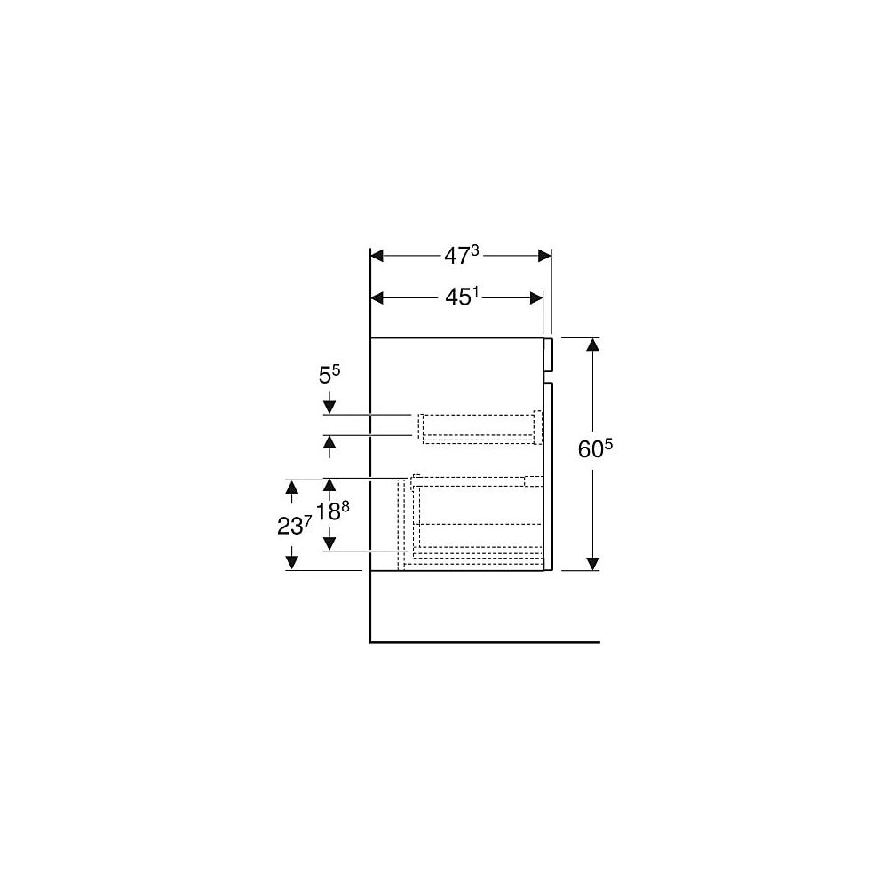 Geberit Renova Plan Unterschrank für Möbelwaschtisch, 1 Schublade, 1 Innensch., 78,8... GEBERIT-501937001 4025410524867 (Abb. 6)