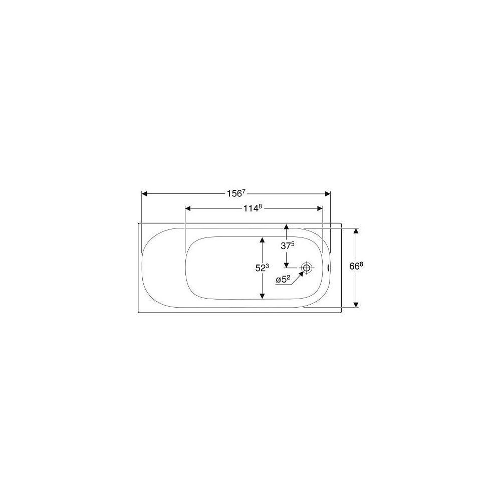 Geberit Soana Rechteckbadewanne schmaler Rand 170x75cm, Gesamtvolumen 233l... GEBERIT-554006011 4022009355192 (Abb. 4)