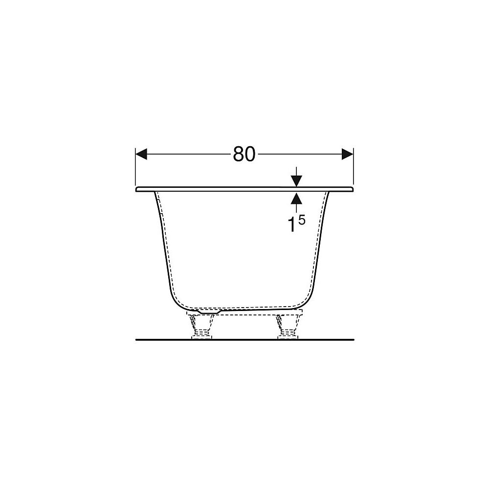 Geberit Soana Rechteckbadewanne schmaler Rand, Duo 180x80cm, Gesamtvolumen 212l... GEBERIT-554007011 4022009355208 (Abb. 6)