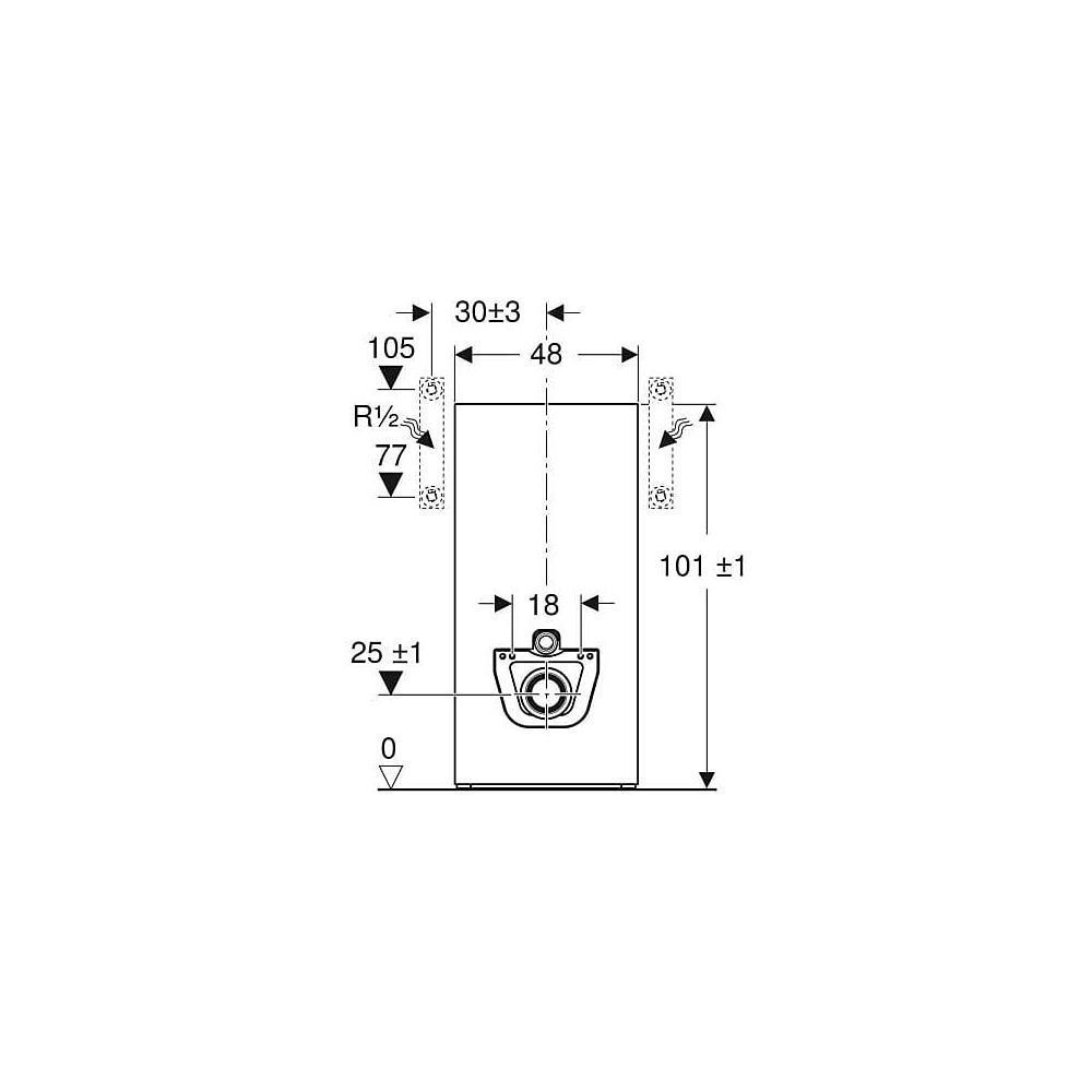 Geberit Monolith Sanitärmodul für Wand-WC, Höhe 101cm, Frontverkleidung aus Steinzeu... GEBERIT-131022JV5 4025410954633 (Abb. 3)