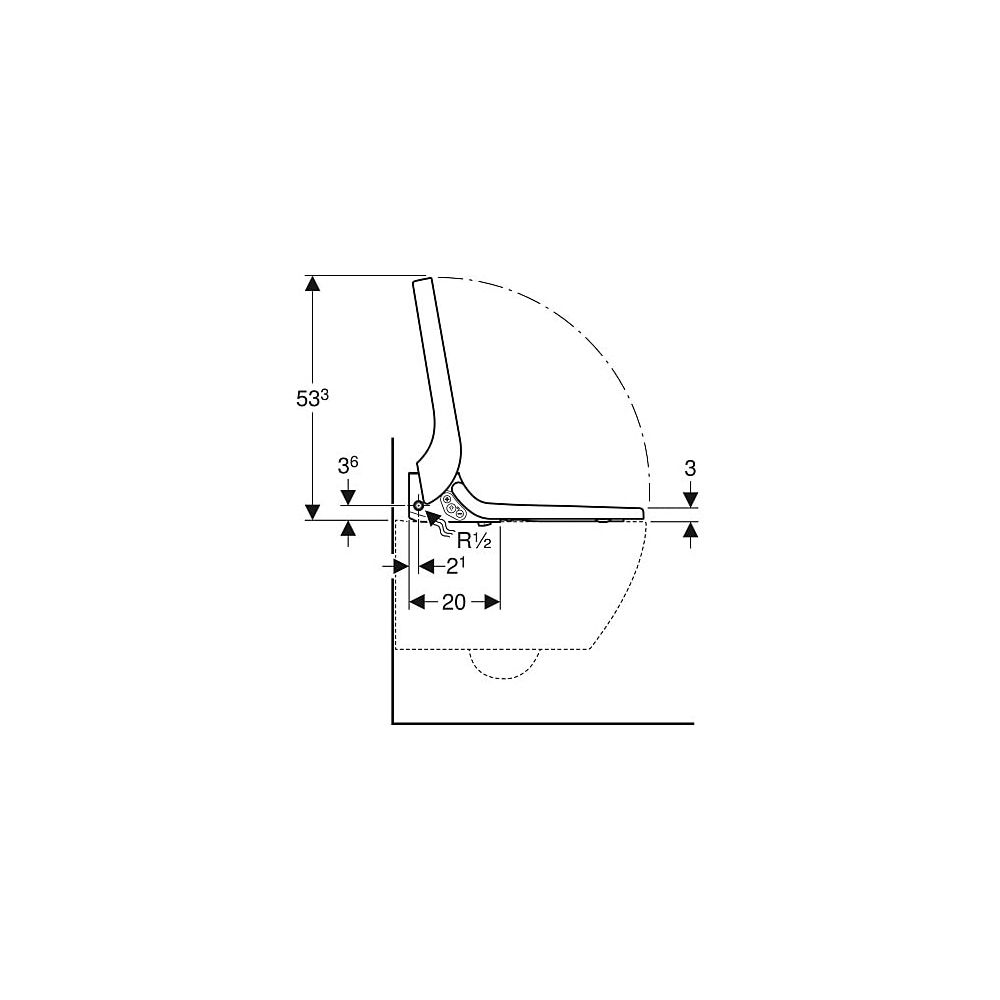 Geberit AquaClean Tuma Comfort WC-Aufsatz, Spezialanfertigung, Alpinweiß... GEBERIT-004300111 4025416199755 (Abb. 6)