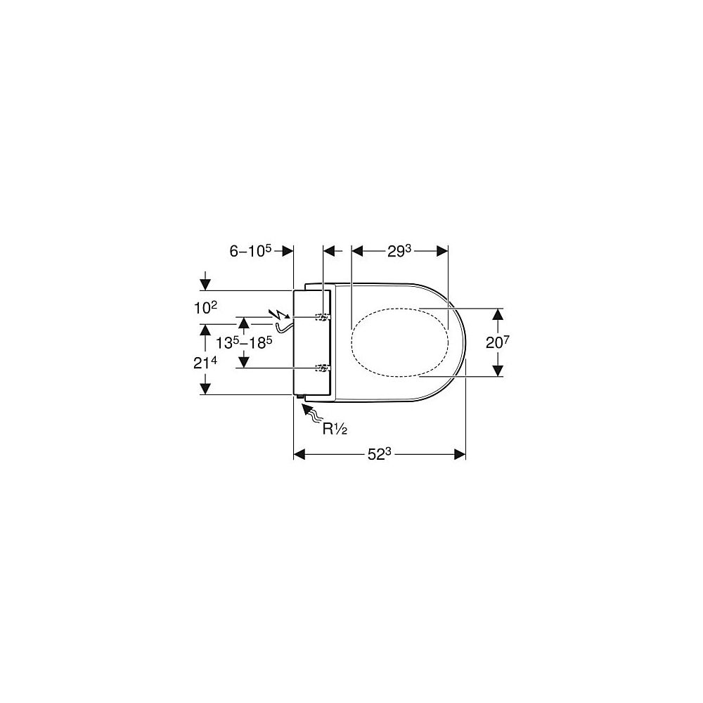 Geberit AquaClean Tuma Comfort WC-Aufsatz, Spezialanfertigung, Alpinweiß... GEBERIT-004300111 4025416199755 (Abb. 4)