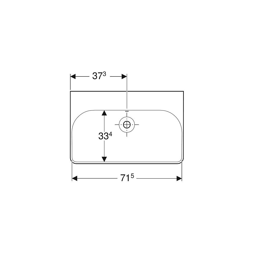 Geberit Smyle Square Waschtisch, Breite 75cm, Tiefe 48cm, ohne Hahnloch, Überlauf si... GEBERIT-500249002 4025410641632 (Abb. 4)