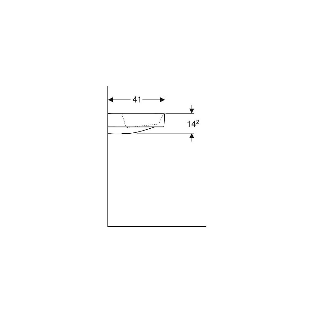 Geberit ONE Waschtisch Abgang horizontal, B 50cm, Tiefe 41cm, ohne Hahnloch, ohne Üb... GEBERIT-505018001 4025410593764 (Abb. 6)