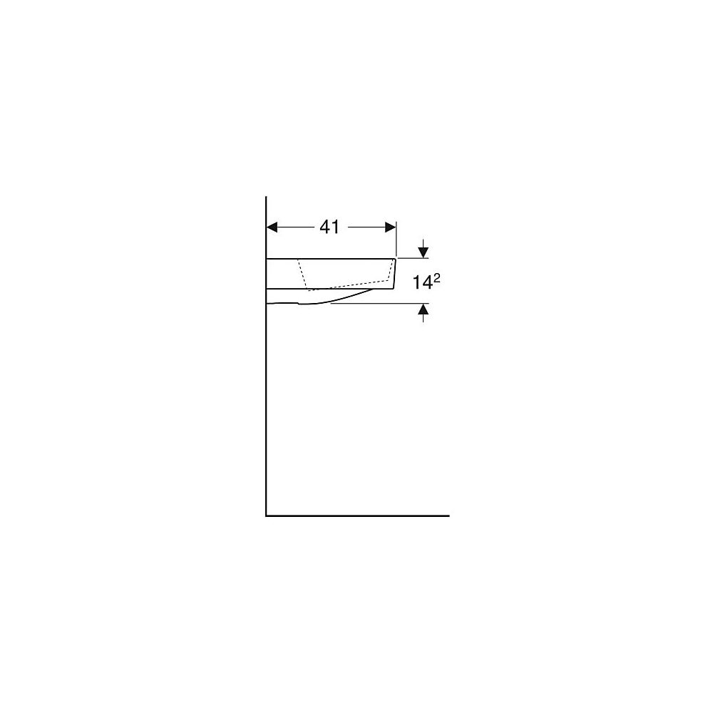 Geberit ONE Aufsatzwaschtisch rechteckig, Abgang horizontal, 50cm T 41cm o. Hahnloch... GEBERIT-505025001 4025410593801 (Abb. 6)