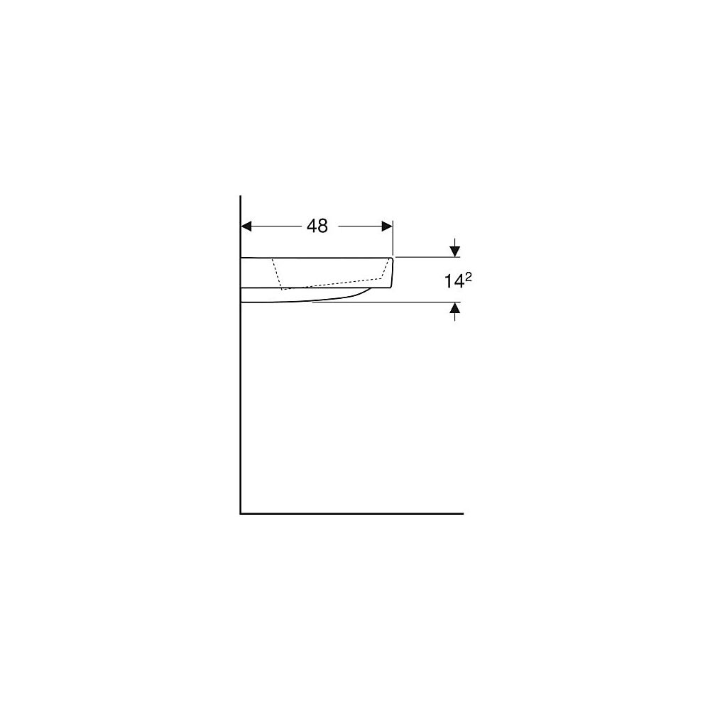 Geberit ONE Waschtisch Abgang horizontal, B 60cm, Tiefe 48cm, ohne Hahnloch, ohne Üb... GEBERIT-505033001 4025410593863 (Abb. 6)