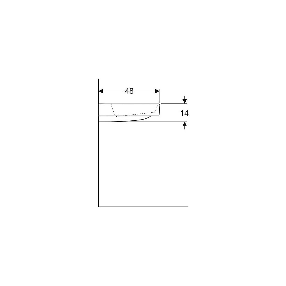 Geberit ONE Waschtisch Abgang horizontal Ablagefläche links 90cm T 48cm o. ohne Hahn... GEBERIT-505044001 4025410593955 (Abb. 6)