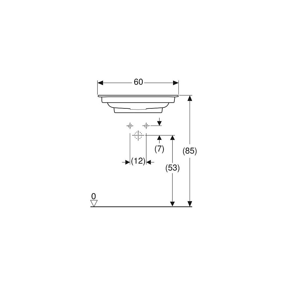 Geberit ONE Möbelwaschtisch Abgang horizontal, B 60cm T 48cm Hahnloch mittig, ohne Ü... GEBERIT-505002001 4025410593535 (Abb. 5)
