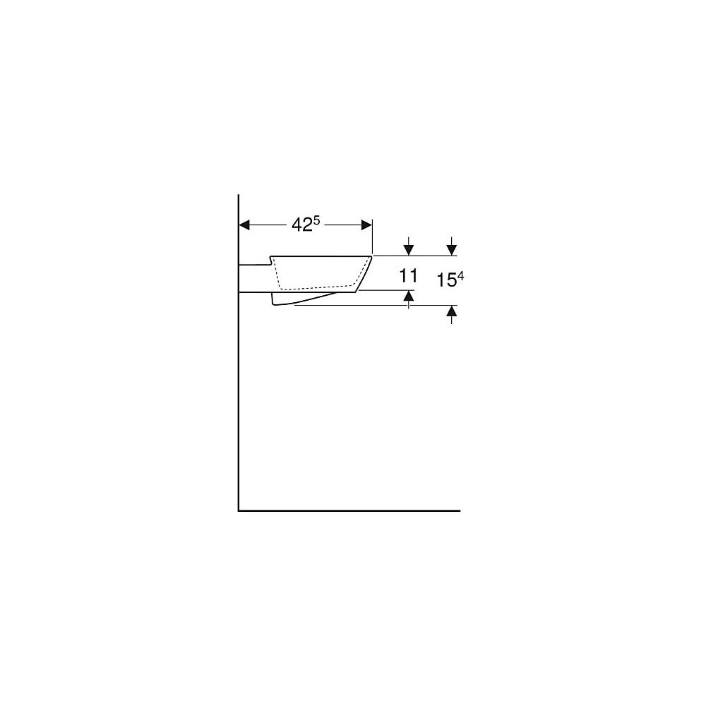Geberit ONE Aufsatzwaschtisch Schalenform Abgang horizontal 50x42,5cm ohne ohne Hahn... GEBERIT-505052001 4025410594037 (Abb. 6)