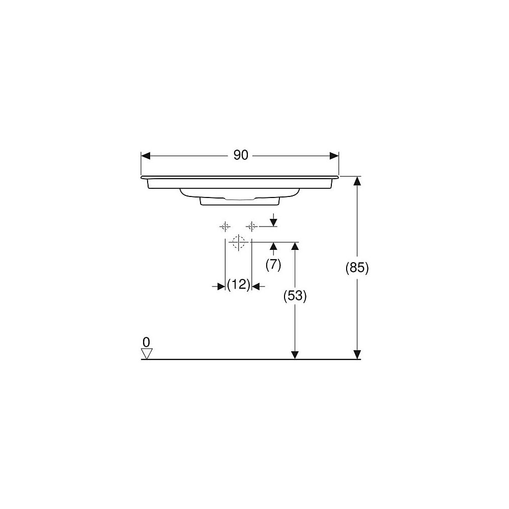 Geberit ONE Möbelwaschtisch Abgang horizontal, B 90cm T 48cm Hahnloch mittig, ohne Ü... GEBERIT-505006001 4025410593573 (Abb. 5)