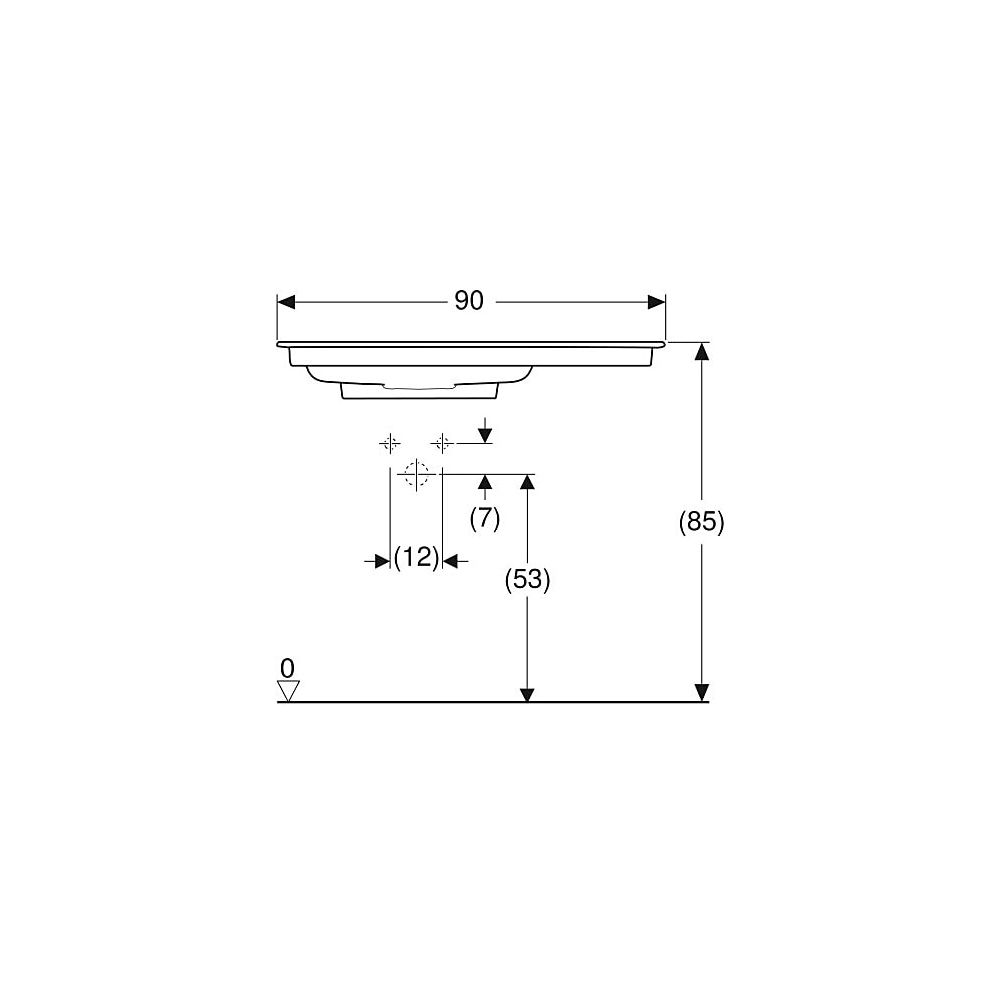 Geberit ONE Möbelwaschtisch Abgang horizontal Ablagefläche rechts 90x48cm o. HL ohne... GEBERIT-505008001 4025410593597 (Abb. 5)