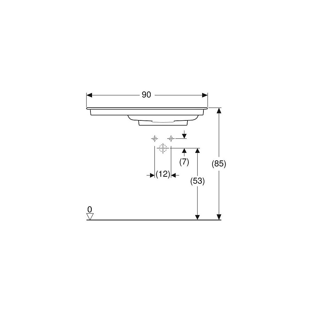 Geberit ONE Möbelwaschtisch Abgang horizontal Ablagefl. links 90x48cm o. ohne Hahnlo... GEBERIT-505013001 4025410593719 (Abb. 5)