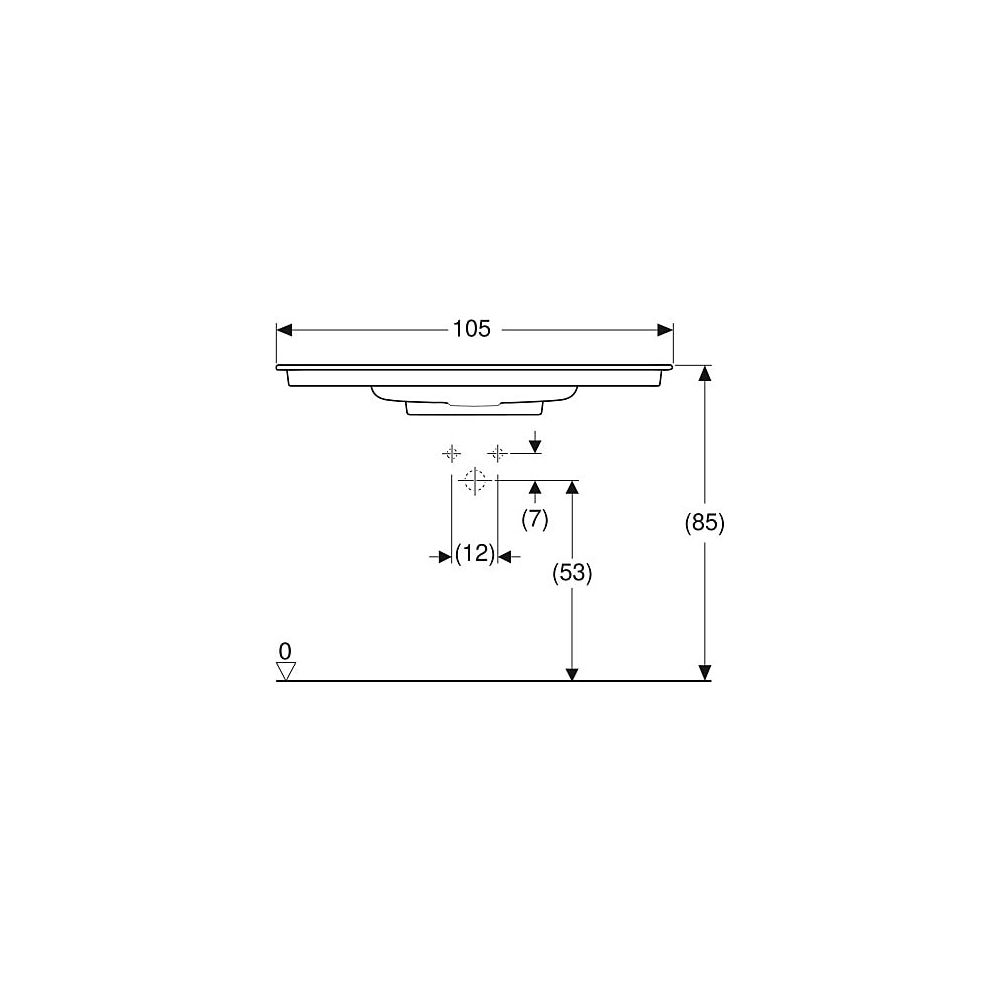 Geberit ONE Möbelwaschtisch Abgang horizontal, B 105cm T 48cm ohne Hahnloch, ohne Üb... GEBERIT-505014001 4025410593726 (Abb. 5)