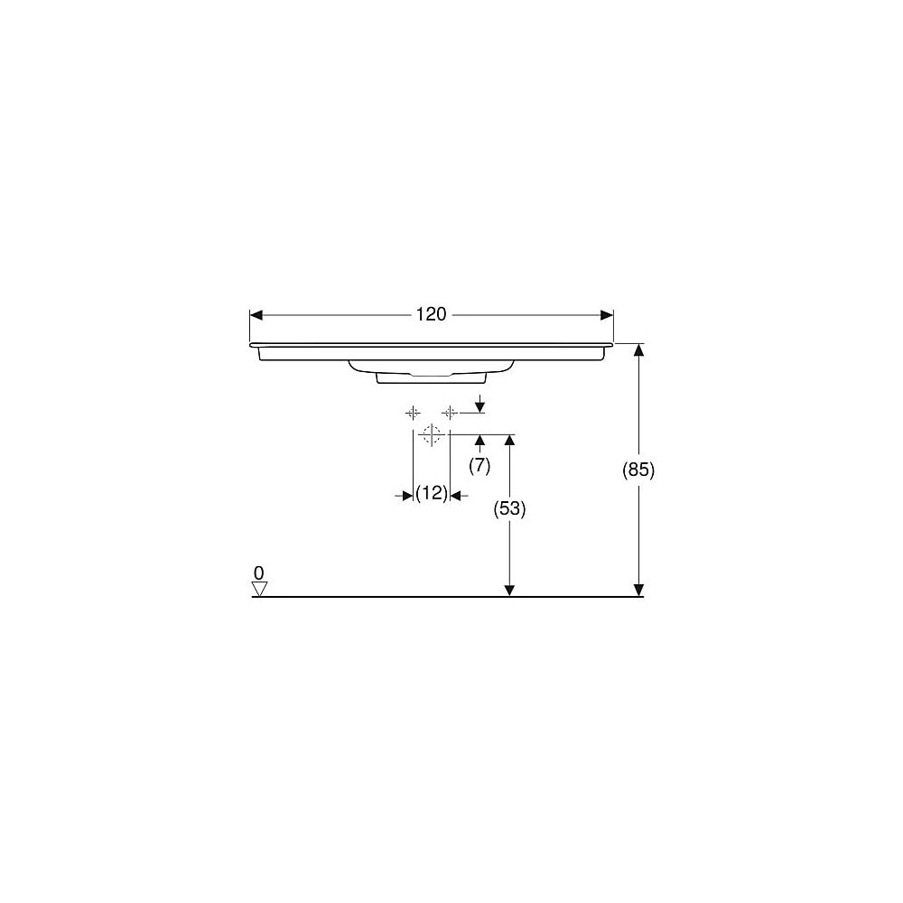 Geberit ONE Möbelwaschtisch Abgang horizontal, B 120cm T 48cm ohne Hahnloch, ohne Üb... GEBERIT-505016001 4025410593740 (Abb. 5)