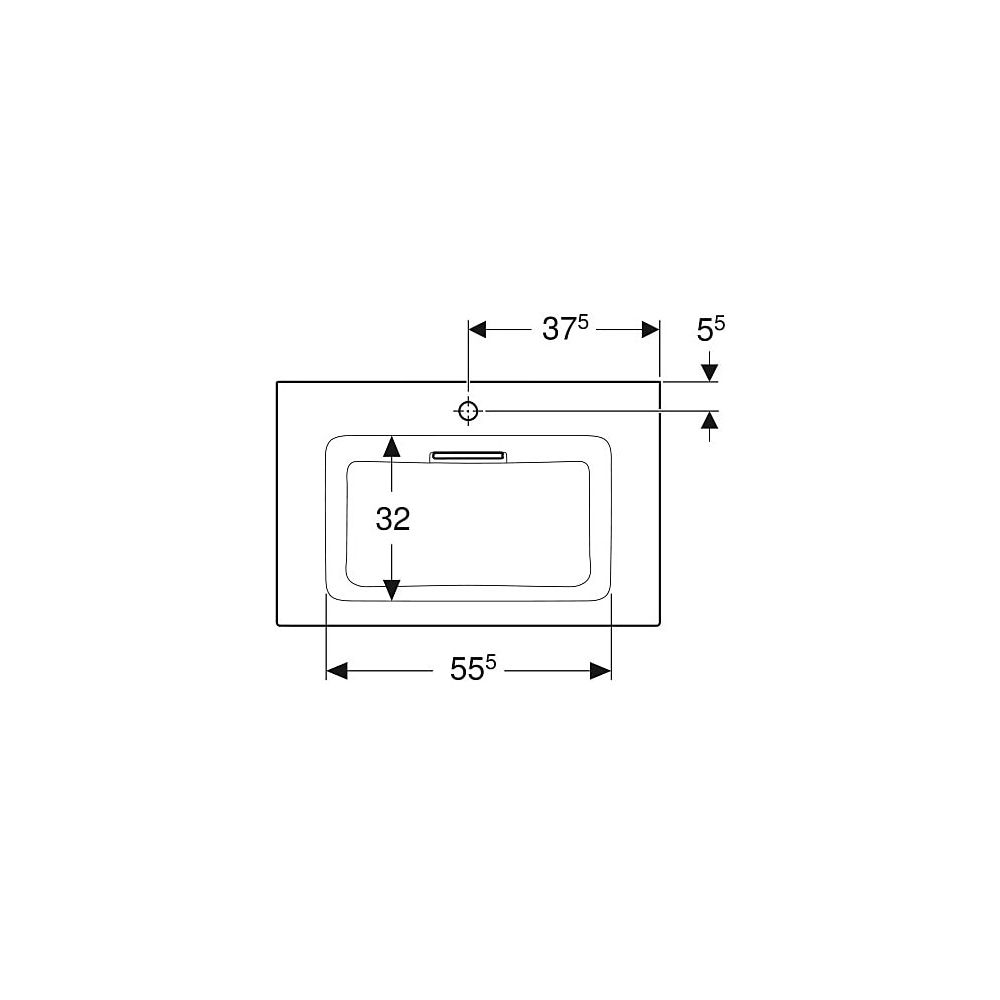 Geberit ONE Möbelwaschtisch Abgang horizontal, B 75cm T 48cm Hahnloch mittig, ohne Ü... GEBERIT-505004001 4025410593559 (Abb. 4)