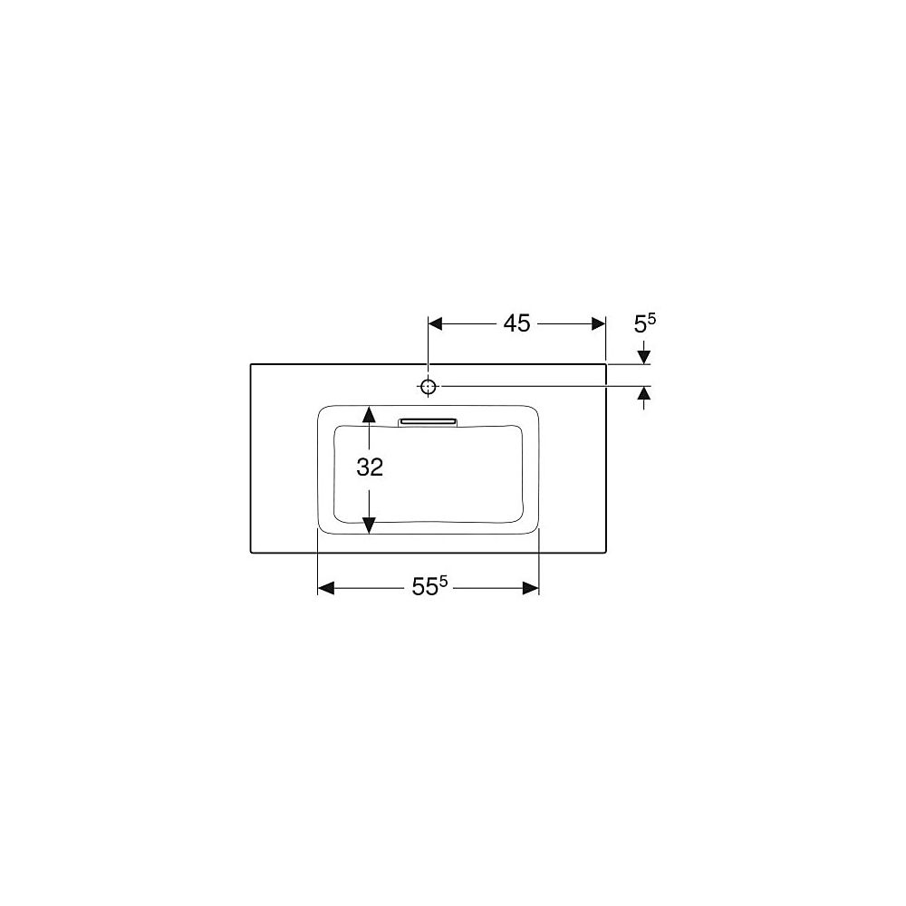 Geberit ONE Möbelwaschtisch Abgang horizontal, B 90cm T 48cm Hahnloch mittig, ohne Ü... GEBERIT-505006001 4025410593573 (Abb. 4)