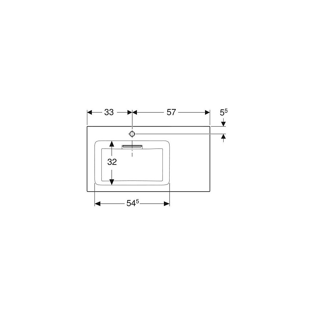 Geberit ONE Möbelwaschtisch Abgang horizontal Ablagefläche rechts 90x48cm HL links o... GEBERIT-505007001 4025410593580 (Abb. 4)