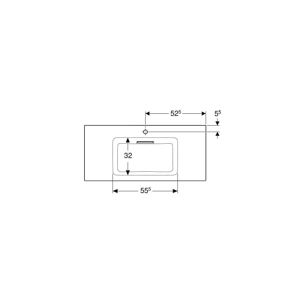 Geberit ONE Möbelwaschtisch Abgang horizontal, B 105cm T 48cm Hahnloch mittig, ohne ... GEBERIT-505015001 4025410593733 (Abb. 4)