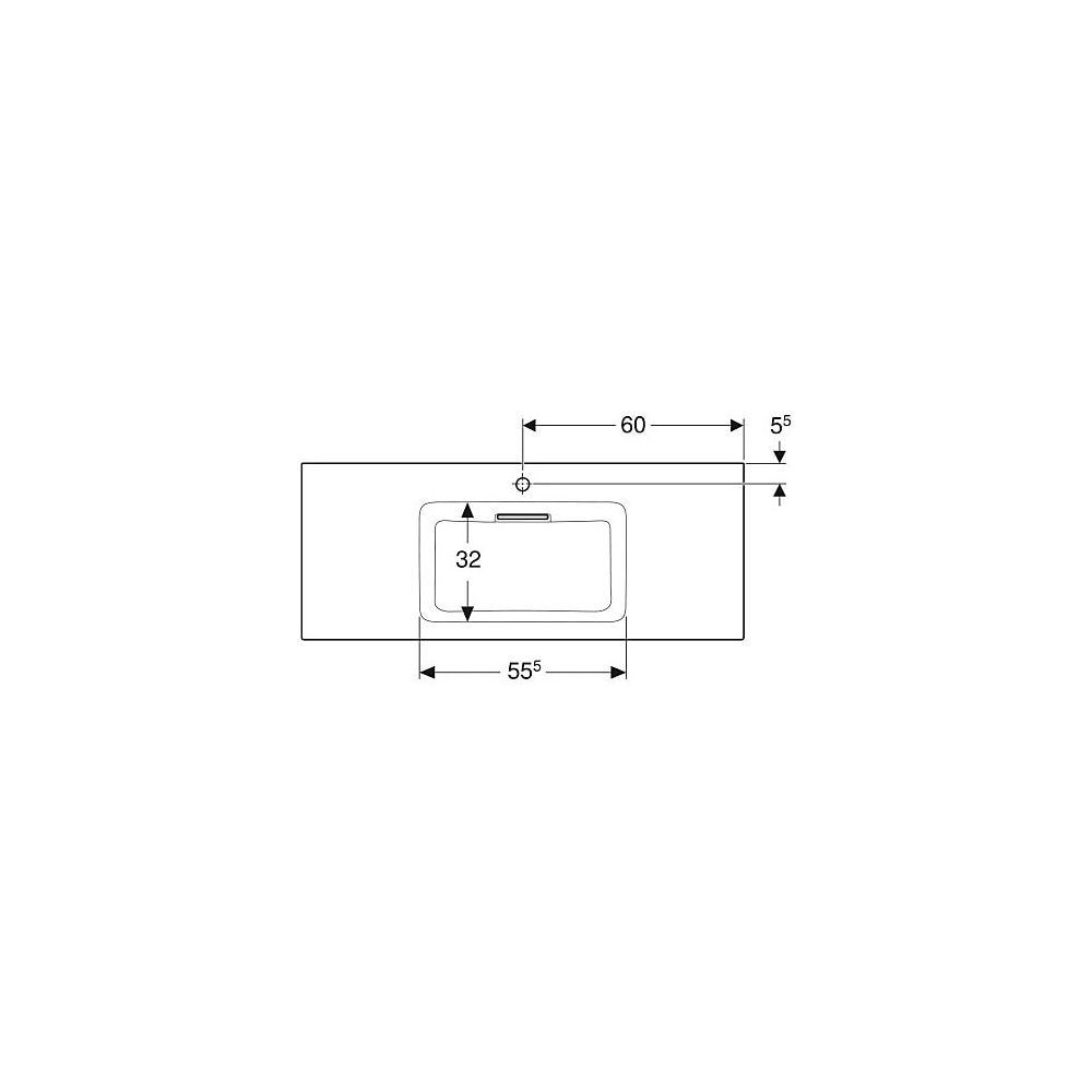 Geberit ONE Möbelwaschtisch Abgang horizontal, B 120cm T 48cm Hahnloch mittig, ohne ... GEBERIT-505017001 4025410593757 (Abb. 4)