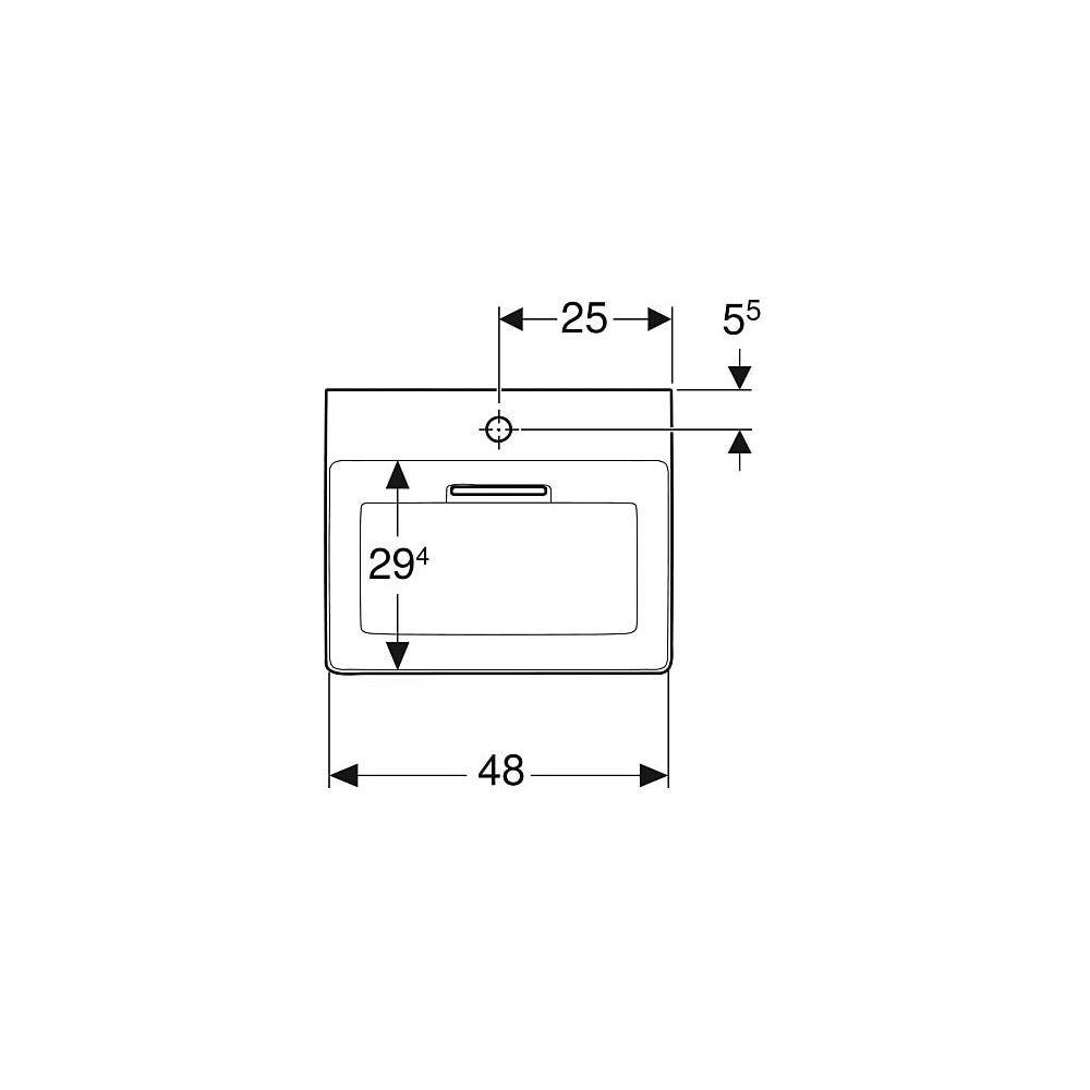 Geberit ONE Aufsatzwaschtisch rechteckig, Abgang horizontal 50cm T 41cm Hahnloch mit... GEBERIT-505026001 4025410593818 (Abb. 4)