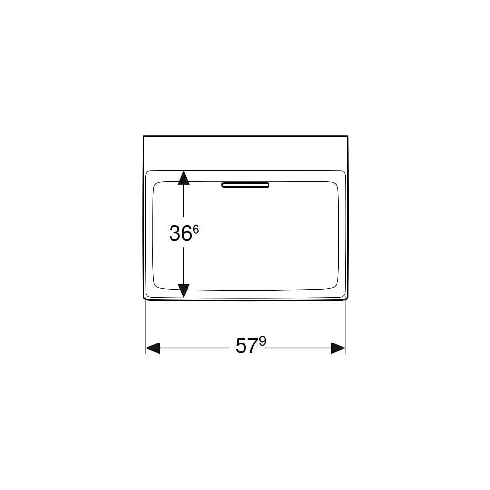 Geberit ONE Waschtisch Abgang horizontal, B 60cm, Tiefe 48cm, ohne Hahnloch, ohne Üb... GEBERIT-505033001 4025410593863 (Abb. 4)