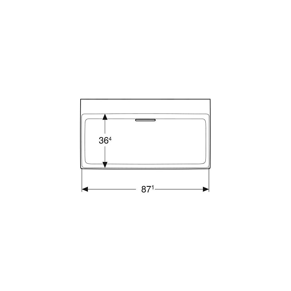 Geberit ONE Waschtisch Abgang horizontal, B 90cm, Tiefe 48cm, ohne Hahnloch, ohne Üb... GEBERIT-505037001 4025410593900 (Abb. 4)