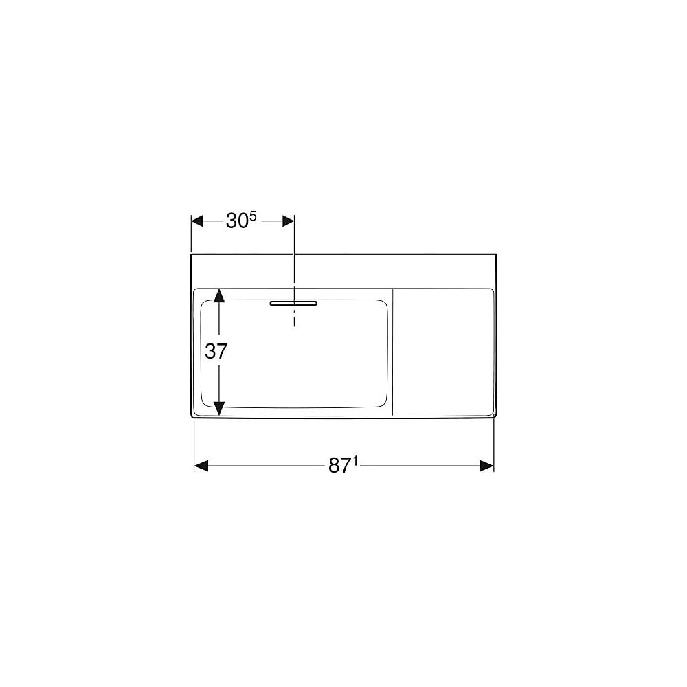 Geberit ONE Waschtisch Abgang horizontal Ablagefläche rechts 90cm T 48cm o. HL ohne ... GEBERIT-505042001 4025410593931 (Abb. 4)