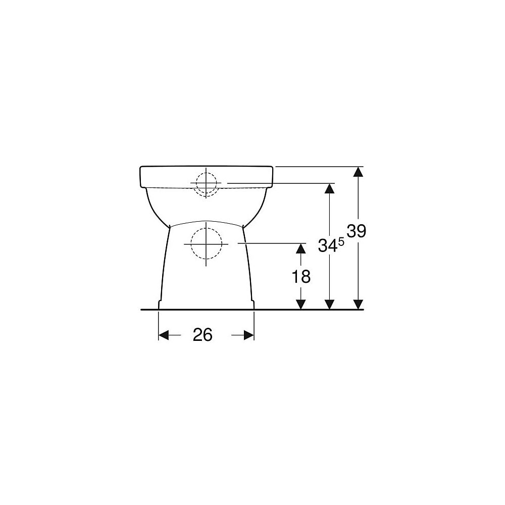 Geberit Renova Stand-WC Flachspüler, Abgang horizontal, Rimfree Tiefe 47cm, Weiß/Ker... GEBERIT-501984008 4025410605047 (Abb. 5)