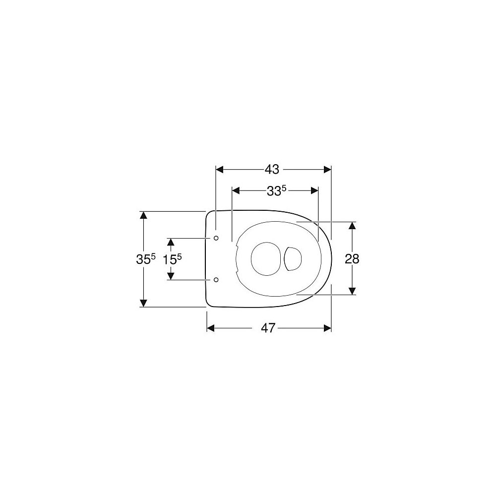 Geberit Renova Stand-WC Flachspüler, Abgang horizontal, Rimfree Tiefe 47cm, Weiß/Ker... GEBERIT-501984008 4025410605047 (Abb. 4)