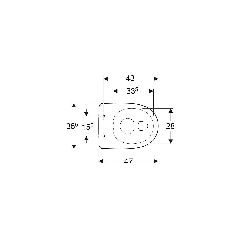 Geberit Renova Stand-WC Flachspüler, Abgang vertikal, Rimfree Tiefe 47cm, Weiß/KeraT... GEBERIT-501985008 4025410605085 (Abb. 4)