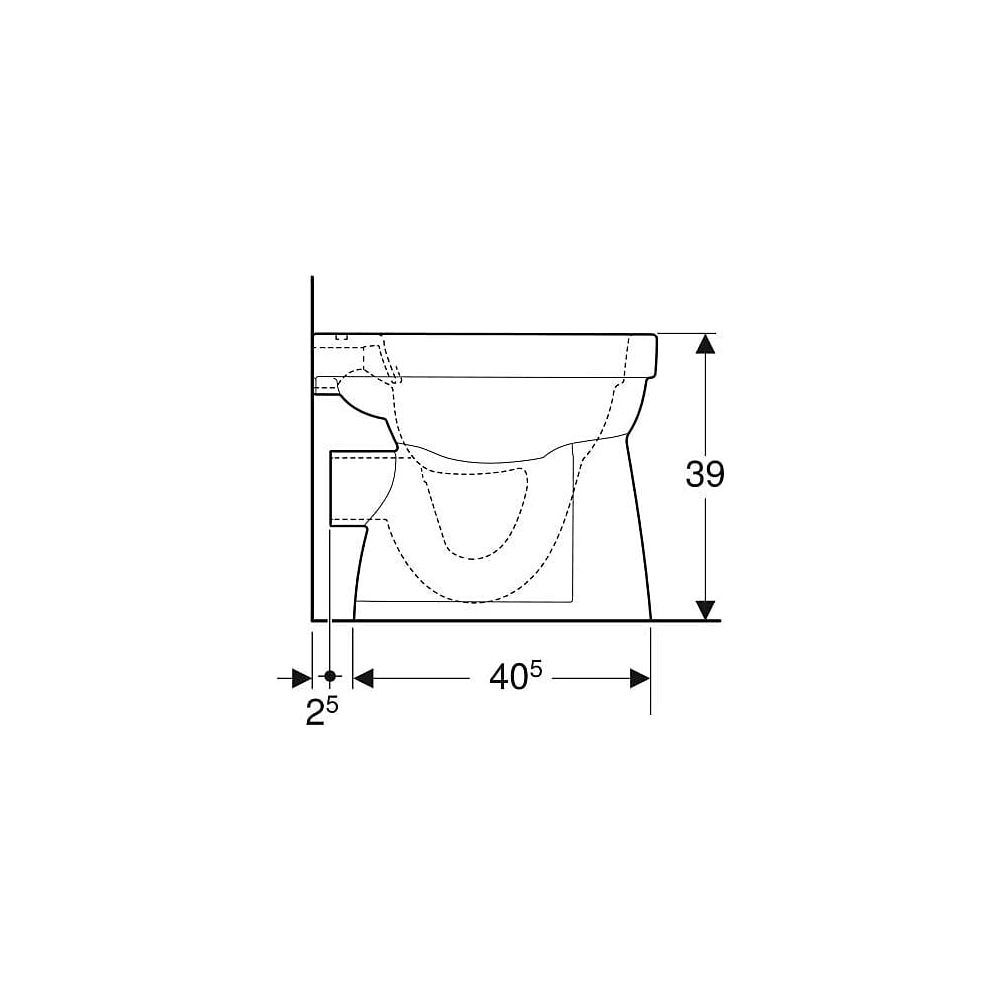 Geberit Renova Stand-WC Flachspüler, Abgang horizontal, Rimfree Tiefe 47cm, Weiß/Ker... GEBERIT-501984008 4025410605047 (Abb. 6)