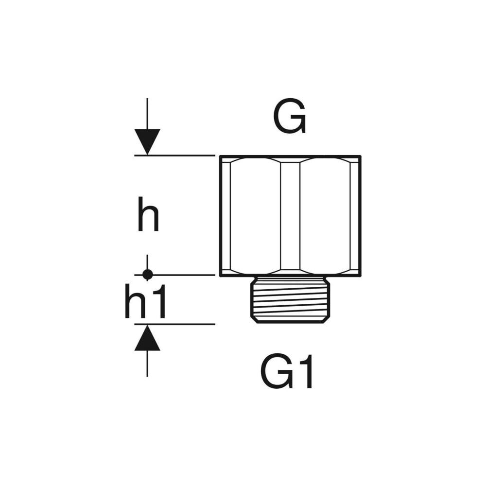 Geberit Adapter Rohrgewinde G 3/4", Rohrgewinde G 1", verzinkt... GEBERIT-362875261 4025410646170 (Abb. 4)