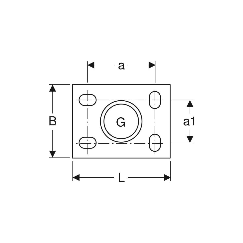Geberit Grundplatte rechteckig, Vierloch, mit Gewindemuffe G 2″... GEBERIT-362874261 4025410646132 (Abb. 4)