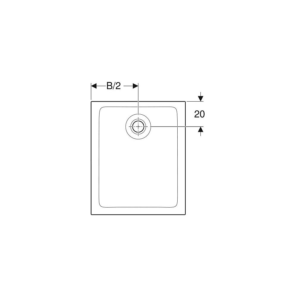 Geberit Nemea Rechteckduschwanne 90x75x3,5cm, Mattweiß... GEBERIT-550592001 4025410627186 (Abb. 4)