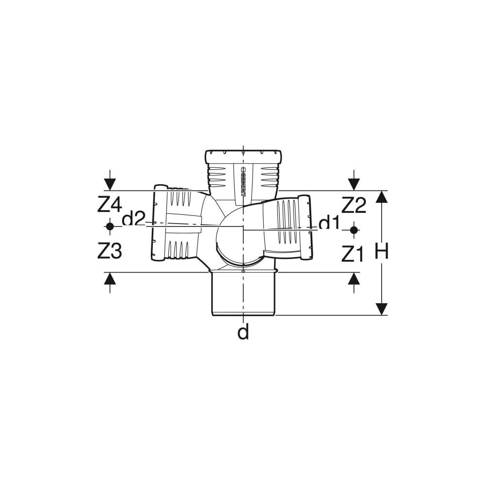 Geberit Silent-Pro Schachtbogenabzweig 87,5 Grad links d 110mm, d1 75mm, d2 90mm... GEBERIT-393554141 4025416456261 (Abb. 5)