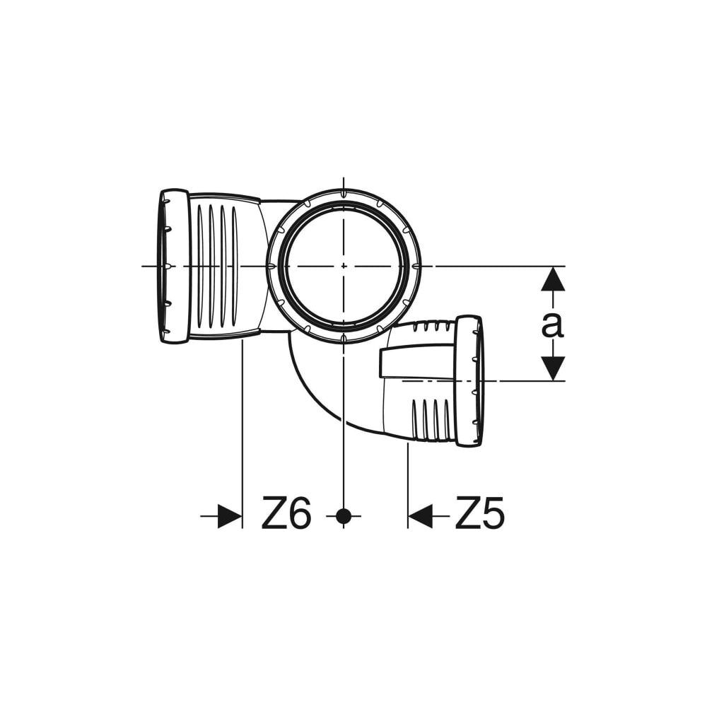 Geberit Silent-Pro Schachtbogenabzweig 87,5 Grad links d 110mm, d1 75mm, d2 90mm... GEBERIT-393554141 4025416456261 (Abb. 4)
