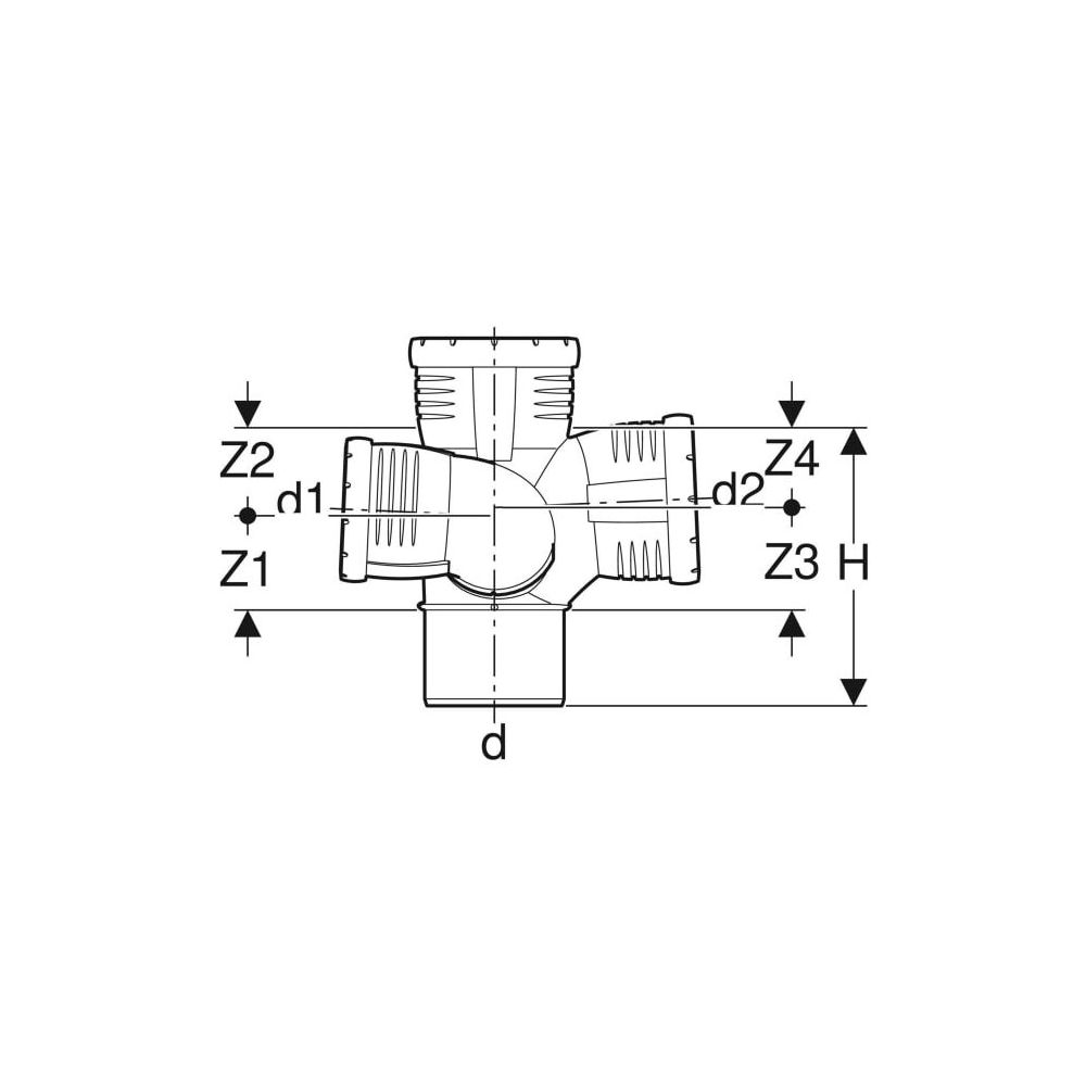 Geberit Silent-Pro Schachtbogenabzweig 87,5 Grad rechts d 110mm, d1 75mm, d2 90mm... GEBERIT-393553141 4025416457817 (Abb. 5)