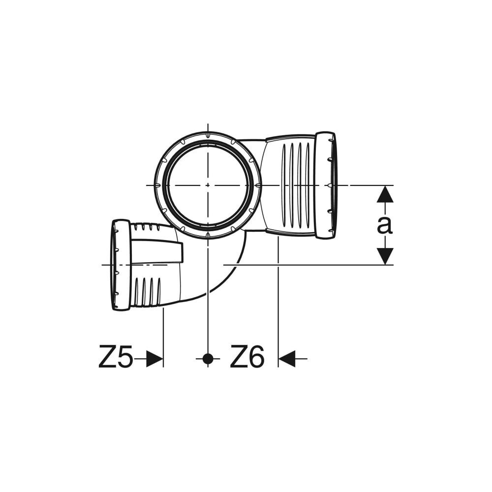 Geberit Silent-Pro Schachtbogenabzweig 87,5 Grad rechts d 110mm, d1 75mm, d2 90mm... GEBERIT-393553141 4025416457817 (Abb. 4)
