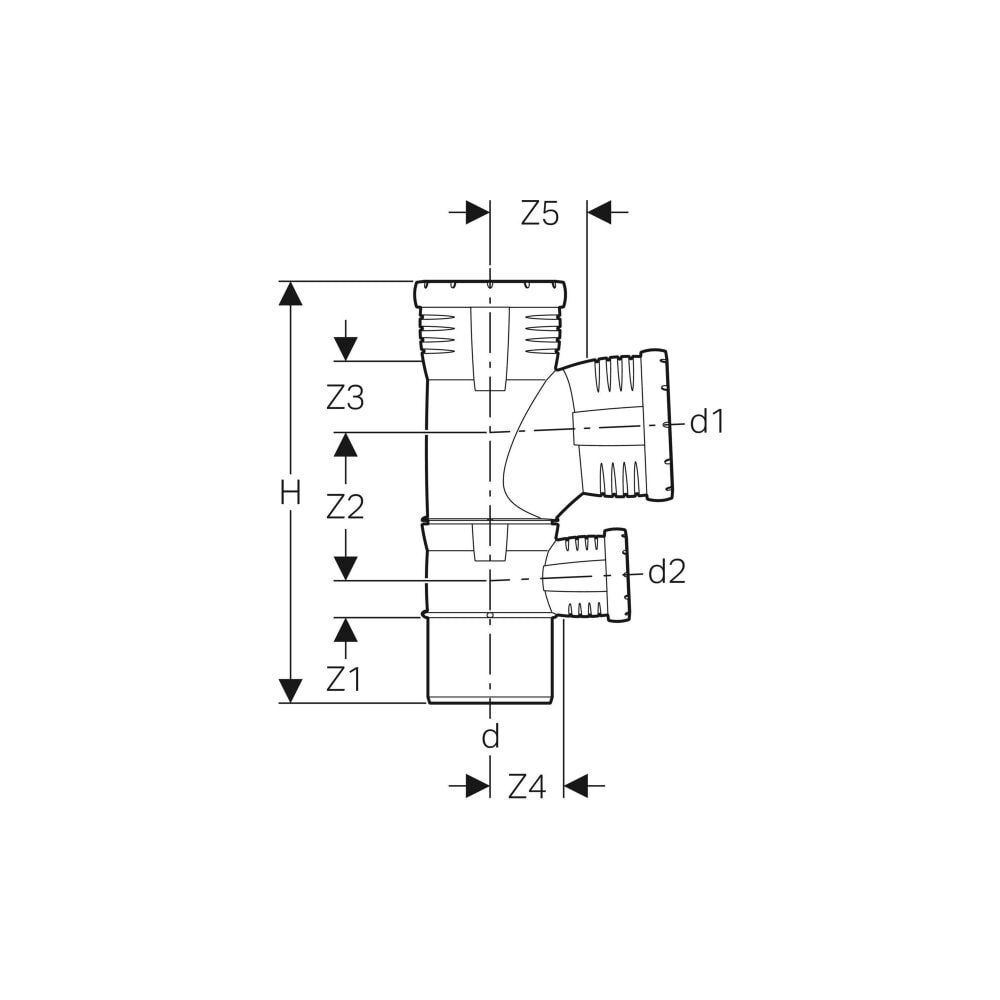 Geberit Silent-Pro Kombibogenabzweig 87,5 Grad d 90mm, d1 90mm, d2 50mm... GEBERIT-393456141 4025416460251 (Abb. 4)