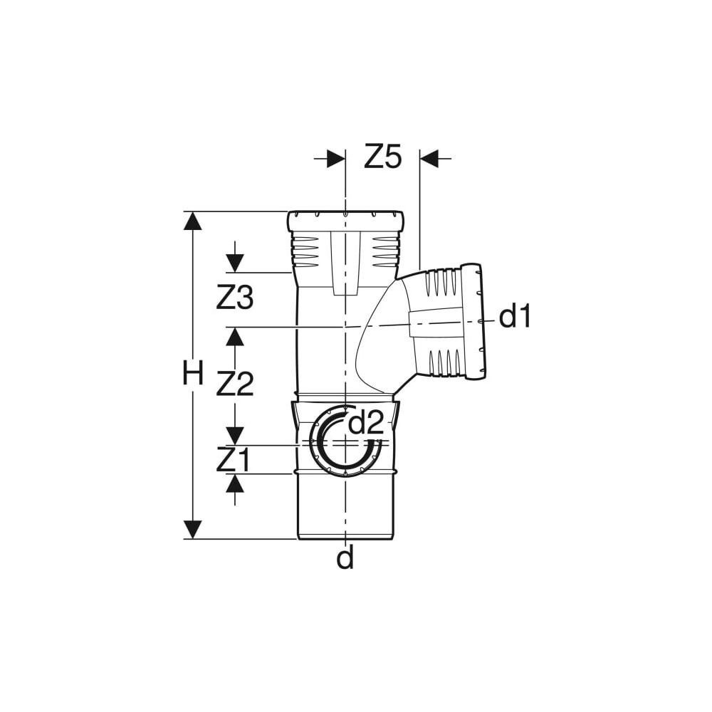 Geberit Silent-Pro Kombibogeneckabzweig 87,5 Grad links d 110mm, d1 90mm, d2 50mm... GEBERIT-393570141 4025416461036 (Abb. 5)