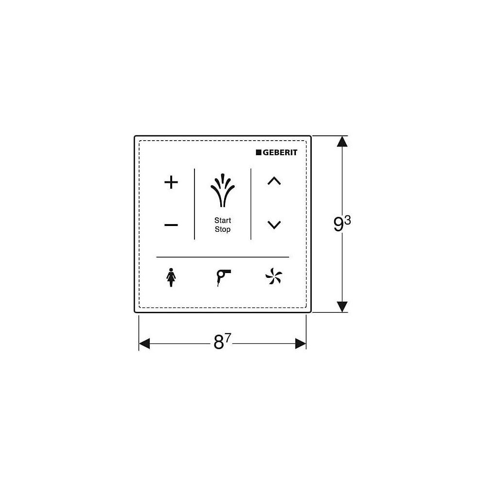Geberit Wandbedienpanel für Geberit AquaClean, Weiß/Glas... GEBERIT-147038SI1 4025416817031 (Abb. 5)