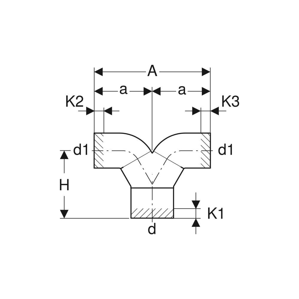 Geberit Silent db20 Hosenabzweig 2x90 Grad Außendurchmesser 110mm... GEBERIT-310481141 4025410603340 (Abb. 4)
