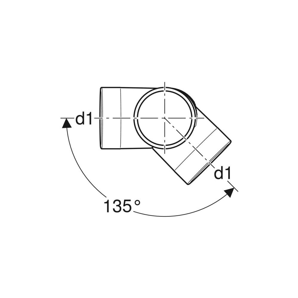 Geberit Silent db20 Bogeneckabzweig 88,5 Grad, 135 Grad d 110mm, d1 110mm... GEBERIT-310105141 4025416482369 (Abb. 4)