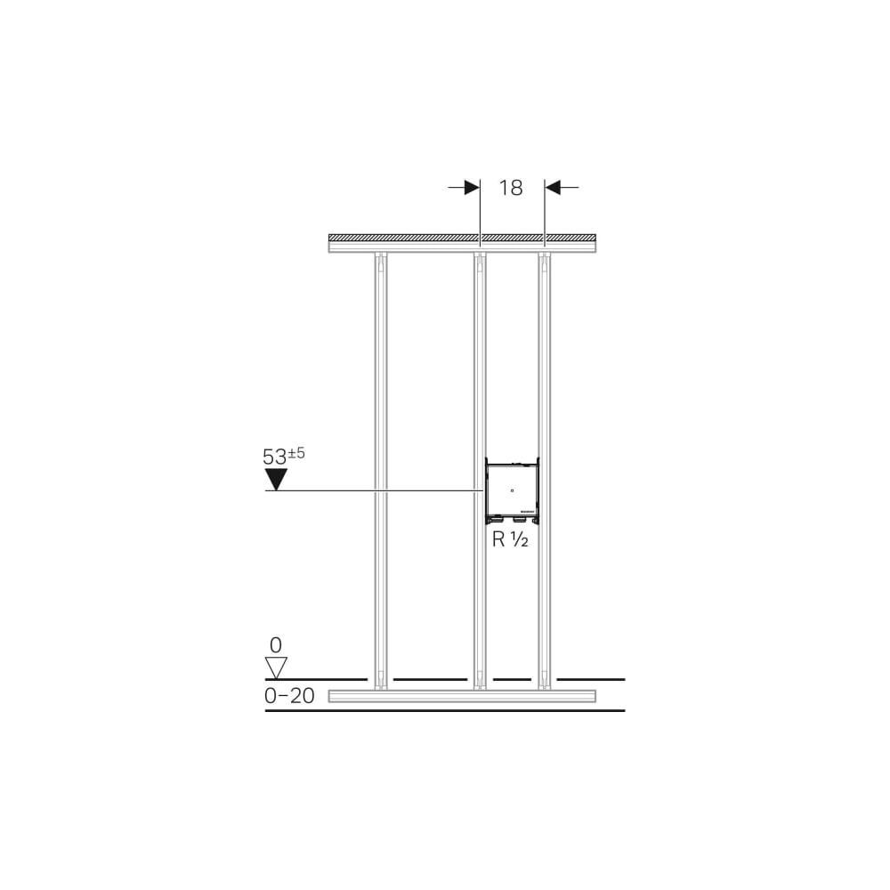 Geberit GIS Traverse für elektronische Standarmatur mit UP-Funktionsbox... GEBERIT-461145001 4025416837626 (Abb. 4)
