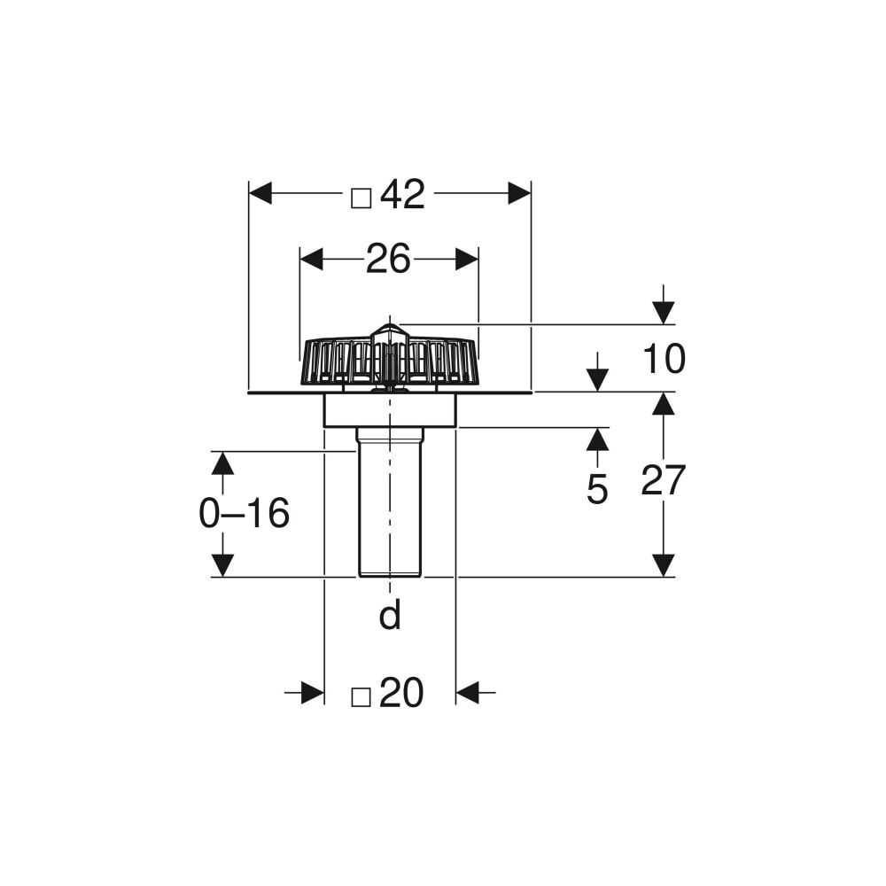 Geberit Pluvia Dachwassereinlauf mit Anschlussblech Maximale Ablaufleistung 25l/s... GEBERIT-359099001 4025410162830 (Abb. 4)