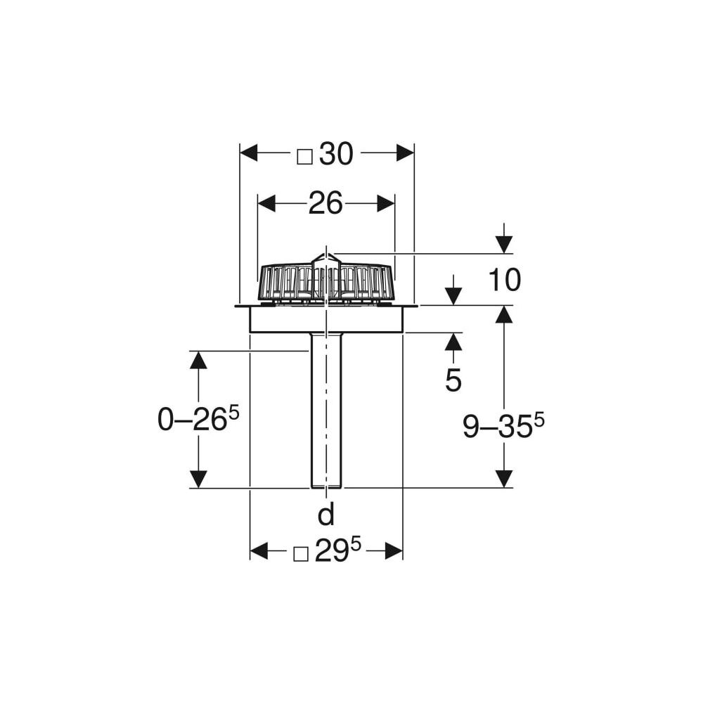 Geberit Pluvia Dachwassereinlauf mit Befestigungsflansch, für Dachabdichtungsfolien ... GEBERIT-359105001 4025410162892 (Abb. 4)