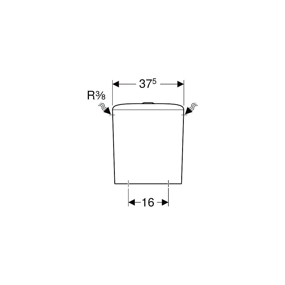 Geberit iCon Square Aufputzspülkasten aufgesetzt, 2-Mengen-Spülung, Wasseranschluss ... GEBERIT-228950600 4022009329506 (Abb. 4)