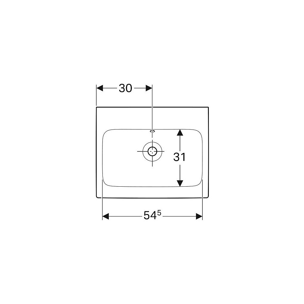 Geberit iCon Waschtisch, Breite 60cm, Tiefe 48,5cm, ohne Hahnloch, Überlauf sichtbar... GEBERIT-124063600 4022009320688 (Abb. 4)