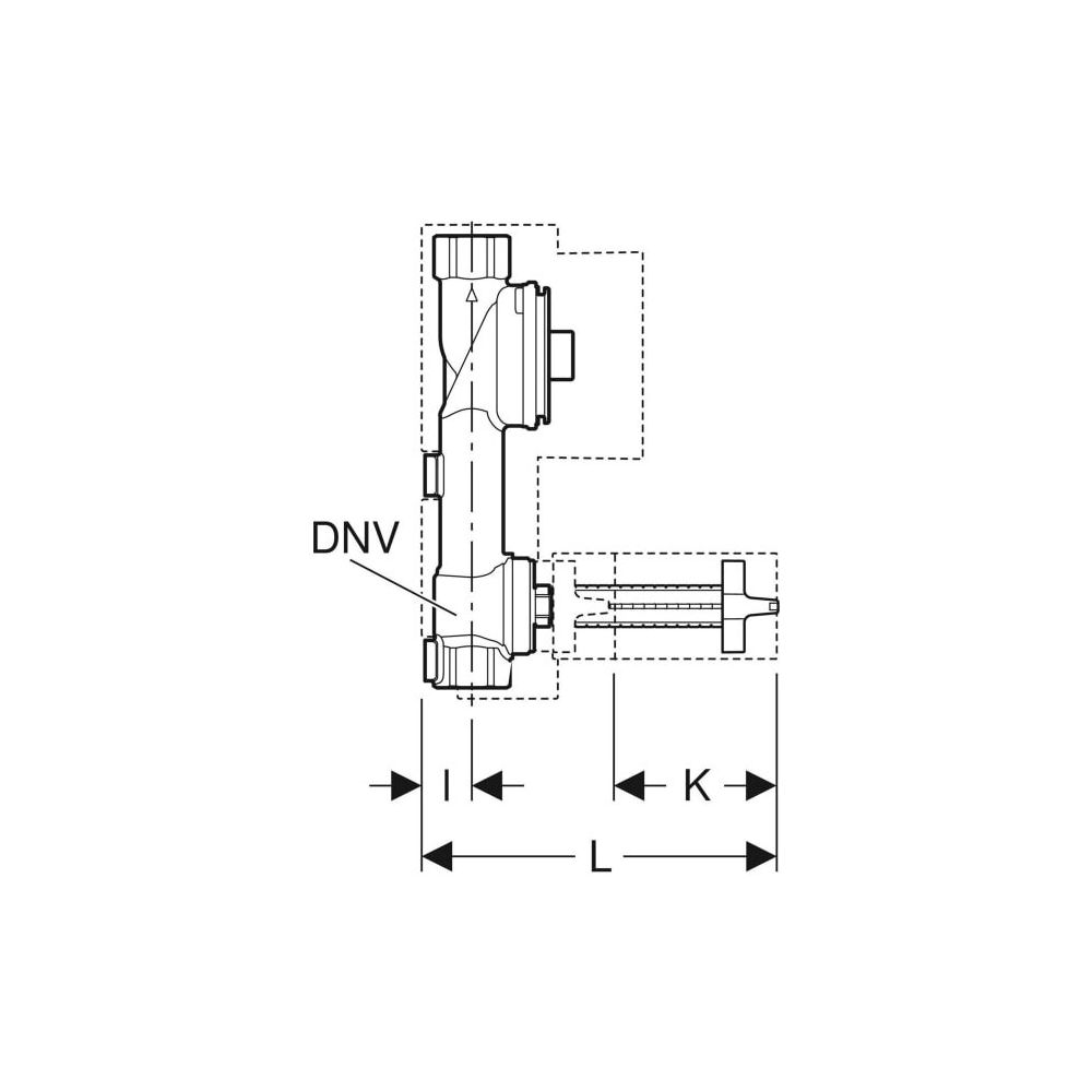 Geberit Wasserzählerstrecke mit Unterputz-Kugelhahn, Rp 3/4″, PN 10 bar, Rotguss ble... GEBERIT-616003001 4025416594529 (Abb. 5)